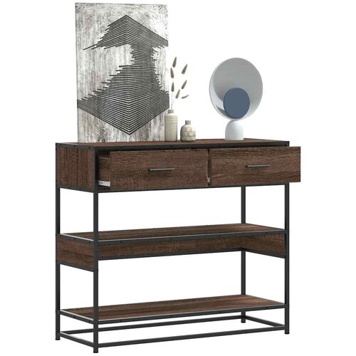 VidaXL Konzolni stol boja hrasta 90x35x80 cm konstruirano drvo Slike