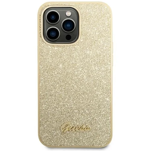 Guess zaščitni ovitek Glitter Gold Script, Iphone 14 Pro, (20844947)