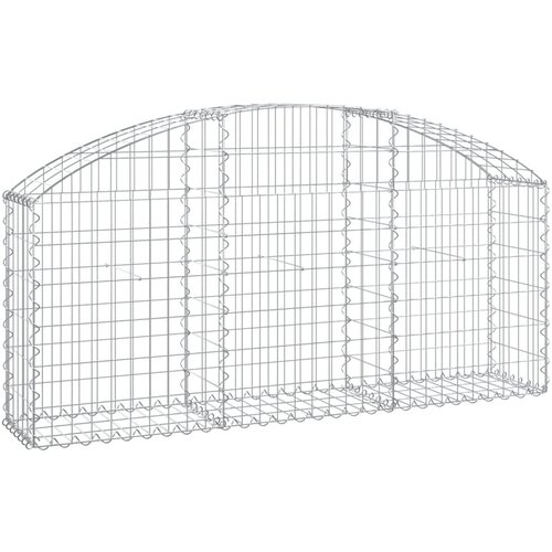 vidaXL Obokana gabionska košara 150x30x60/80 cm pocinkano železo, (20758568) Cene