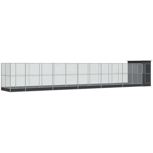  Kavez za ptice s produžetkom srebrni 1244x203x216 cm čelični Slike