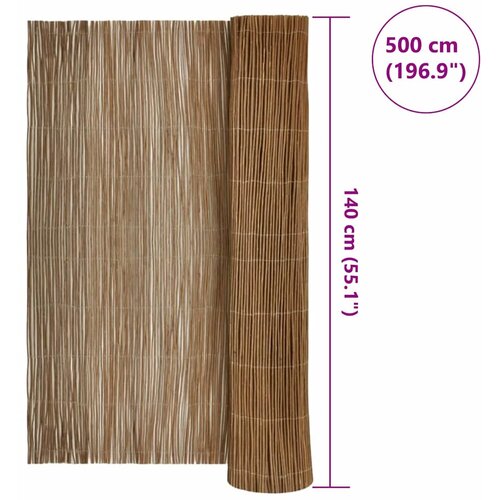  Ograda od vrbovog drveta Prirodna 140 x 500 cm Vrba Slike