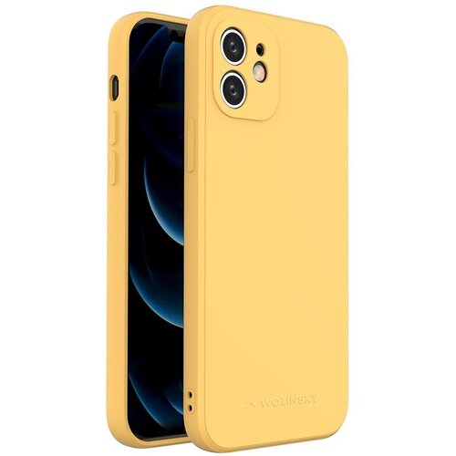 Wozinsky Color Case silikonska fleksibilna izdržljiva futrola za iPhone 12 žuta Slike