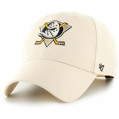 47 Brand kapa sa šiltom s dodatkom vune NHL Anaheim Ducks boja: bež, s aplikacijom