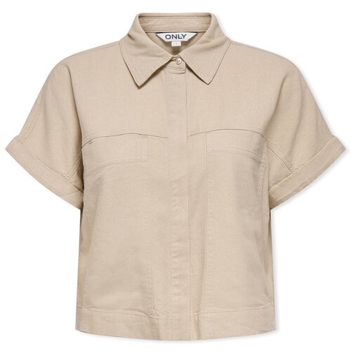 Only Topi & Bluze Caro Linen Shirt - Oxford Tan Bež Cene