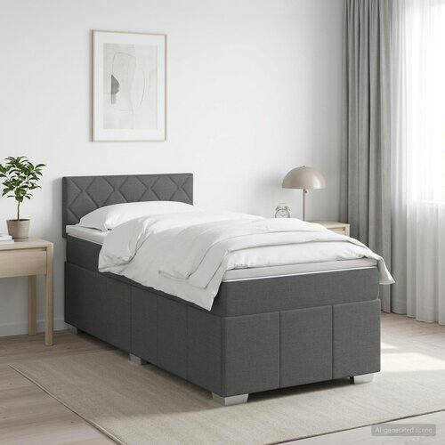  Boxspring krevet s madracem Tamnosiva 90 x 190 cm Tkanina Cene
