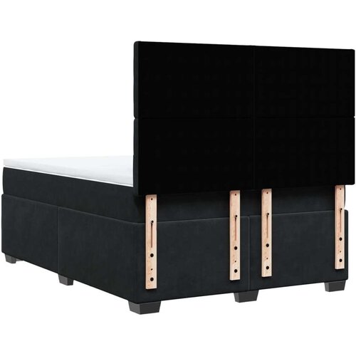 VidaXL Krevet s oprugama i madracem crni 160x200 cm bar&amp;scaron;unasti Slike