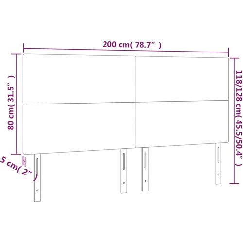  LED uzglavlje crno 200x5x118/128 cm bar&amp;scaron;unasto Slike