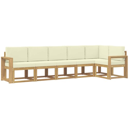 vidaXL Zunanja garnitura za sedenje 6 pcs Bela in krem Poliester, (5000281060) Cene