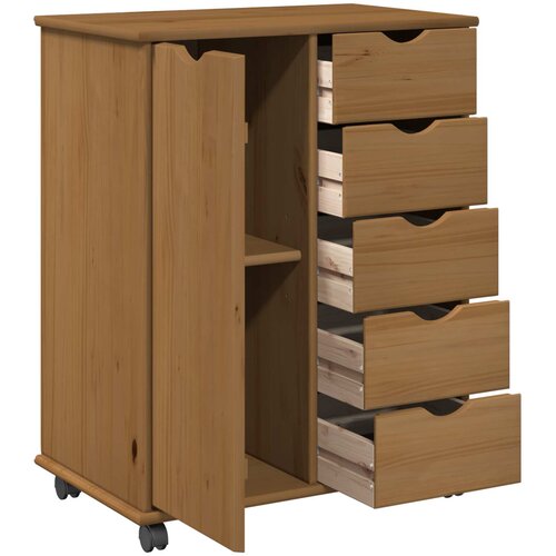  Mobilni ormar Medeno smeđa 63,5 x 39 x 79 cm Čvrsto borovo drvo Slike