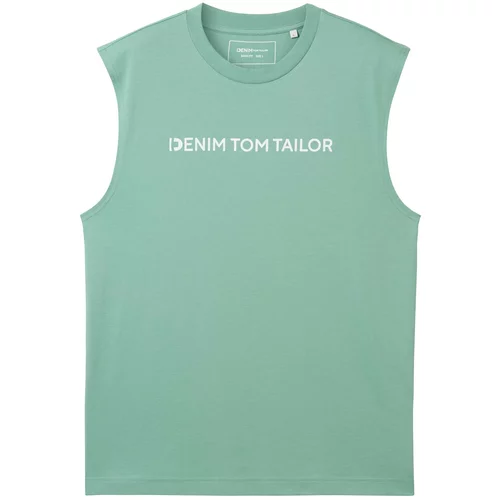 Tom Tailor Majica sivkasto zelena / bijela