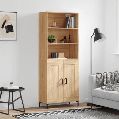 vidaXL Visoka komoda sonoma hrast 69,5x34x180 cm inženirski les Cene