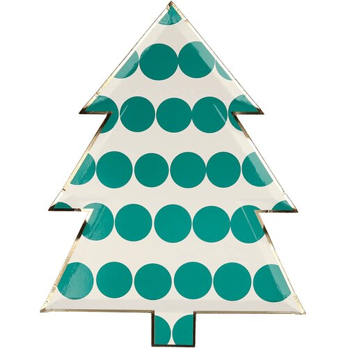 Meri Meri papirnati tanjuri die cut patterned christmas tree (8 komada) Slike