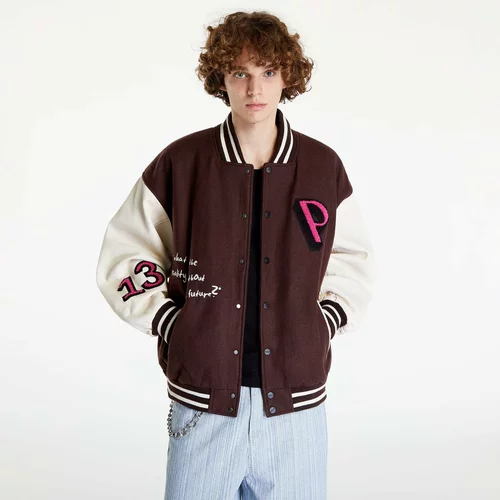 Preach Patched Varsity Jacket Brown/ Creamy