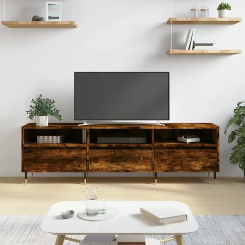 VidaXL TV omarica dimljeni hrast 150x30x44,5 cm inženirski les Slike