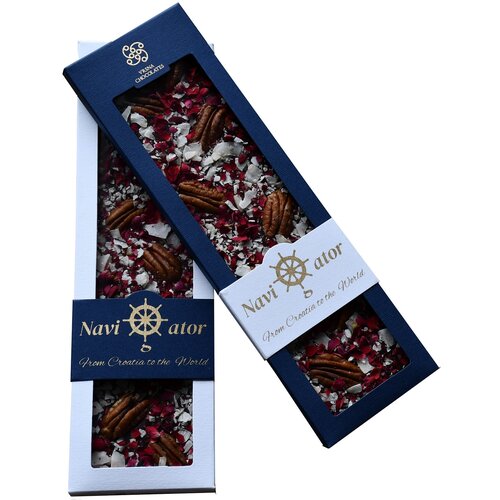Vrsna Chocolates Navigator, tamna - pekan orah, kokosovi listići i latice ruže Cijene