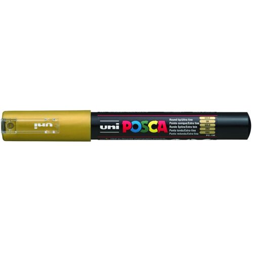 POSCA Uni flomaster; konica 0,7 mm bullet; zlat, (21290424) Slike