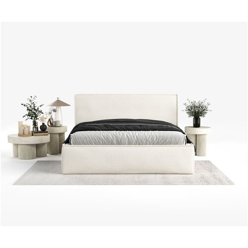 Maison de R&amp;ecirc;ve Krem tapecirani bračni krevet s prostorom za odlaganje s podnicom 180x200 cm Lounge L &amp;ndash; Slike