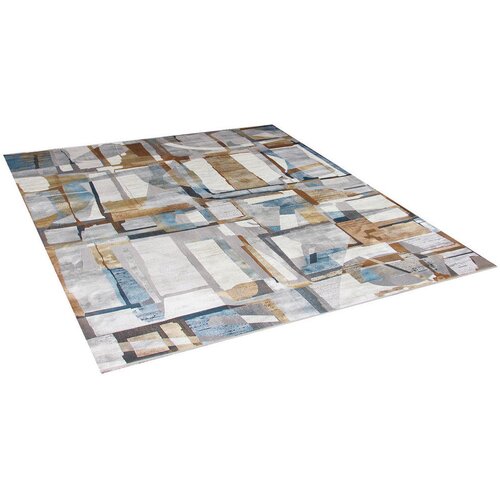 Dieter Knoll TKANA PREPROGA 160/230 cm tkano modra, krem barve Slike