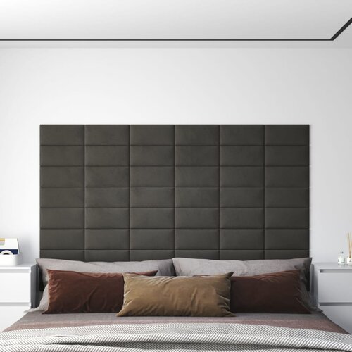 VidaXL Zidne ploče bar&amp;scaron;unaste 12 kom tamnosive 30 x 15 cm 0,54 m&amp;sup2; Slike