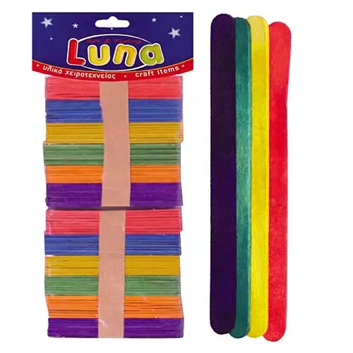 Luna 100-delni komplet barvnih lesenih palčic 114mm Cene