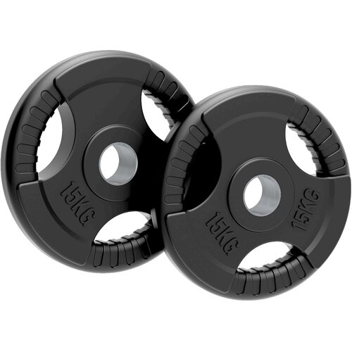 Monster Olimpijske gumijaste uteži Tri-Grip, črne, pari, kompleti, 15 kg, par, (5000305991) Slike