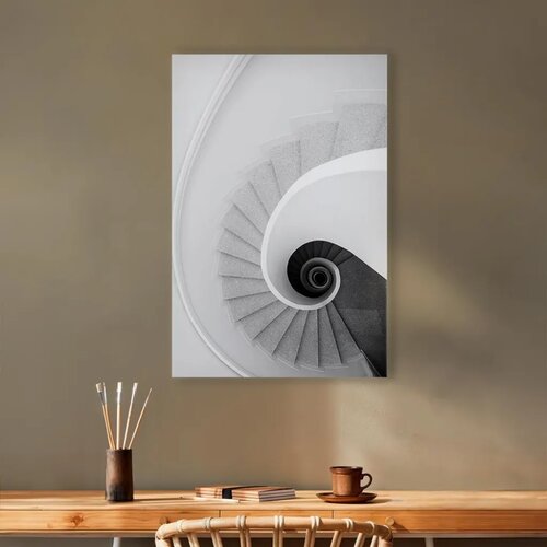  Slika - White Stairs (1 Part) Vertical 40x60 Akustična Slike