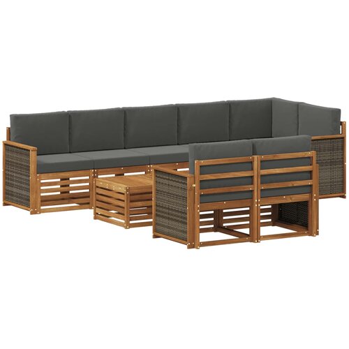 Set vanjskih sofa 8 kom. Prirodna i antracit Slike