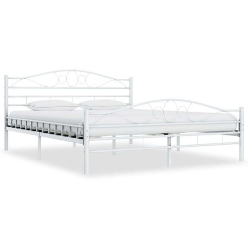  Za krevet bijeli metalni 160 x 200 cm Slike