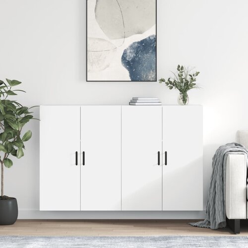 vidaXL Stenska omarica 2 kosa bela 69,5x34x90 cm Cene