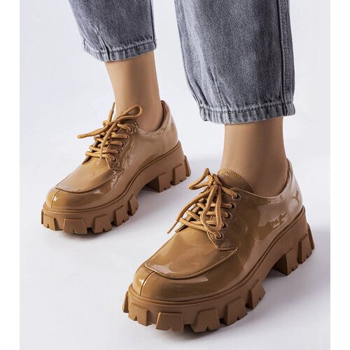 Gemre Brown patent Beccadelli derby shoes Cene