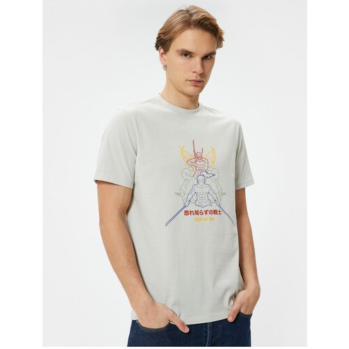 Koton Far East Printed T-Shirt Crew Neck Short Sleeve Cotton Slike