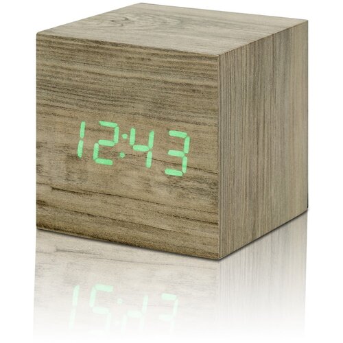 Gingko svijetlosmeđa budilica sa zelenim led zaslonom cube click clock Cijene