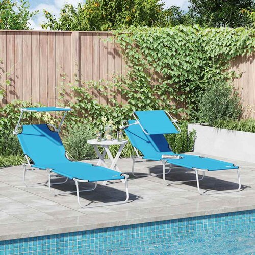  Ležaljka 2 pcs Svijetloplava 58 x 188 x 77cm Poliester Cene