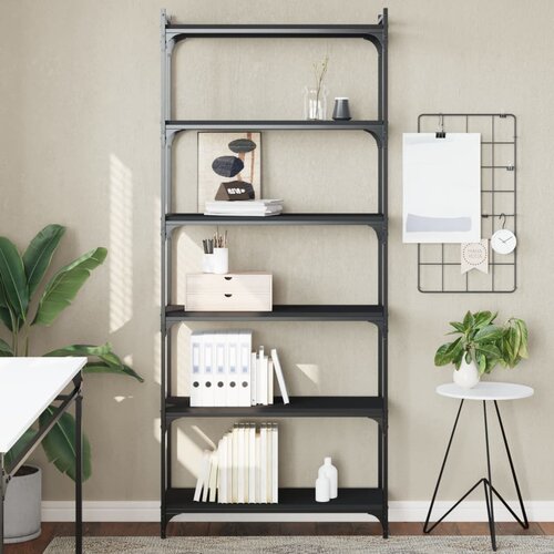 vidaXL Regal za knjige sa 6 razina crni 80x30x188 cm konstruirano drvo Cijene