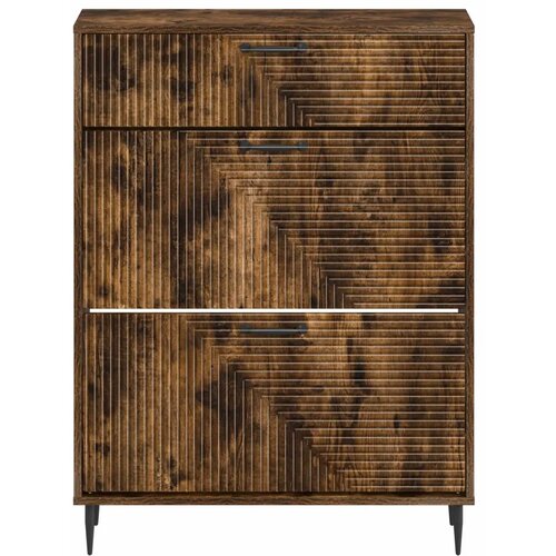  Ormar za cipele HAARLEM 78 x 24 x 103 cm Konstruirano drvo - Dimljeni hrast Slike