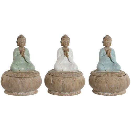 Okrasna Figura Home ESPRIT Bela Zelena Turkizno Orientalsko 11 x 11 x 15 cm (3 kosov) Slike
