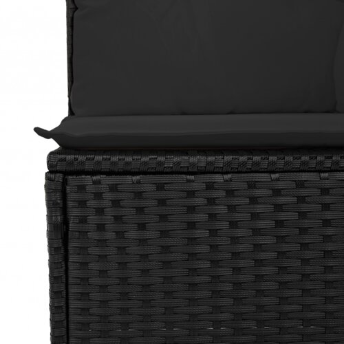 vidaXL 8-dijelni vrtni set sofa s jastučićima crni poli ratan akacija Cene