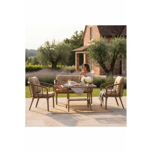 Hanah home Manolya - Beige Beige Garden Lounge Set Slike