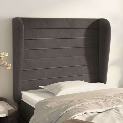  Uzglavlje s u&amp;scaron;ima tamnosivo 83 x 23 x 118/128 cm bar&amp;scaron;unasto Slike