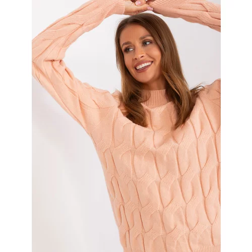 Fashion Hunters Women's cable sweater peach