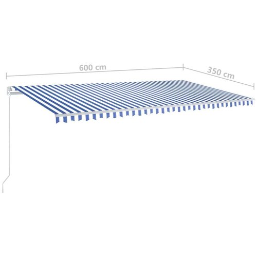  Tenda na ručno uvlačenje 600 x 350 cm plavo-bijela Slike