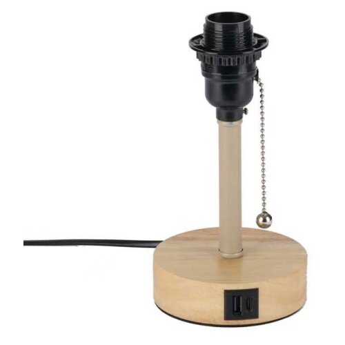  Brilagi - Stona lampa sa USB portom TABLON 1xE27/25W/230V hrast/bež/crna Slike