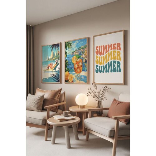 WALLXPERT Č-300854 - 3040 set dekorativnih slika u više boja (3 komada) Cene