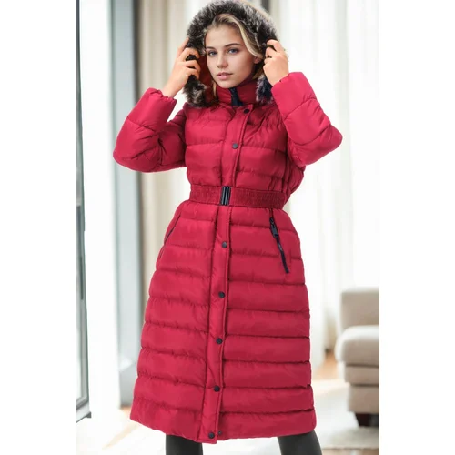 Dewberry Z6769 WOMEN'S COAT-BURGUNDY-1