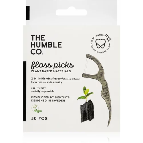 The Humble&Co Floss Picks dentalni zobotrebci Charcoal 50 kos