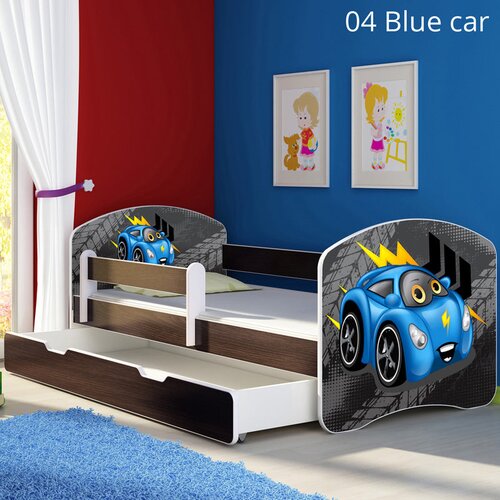  Otro&scaron;ka postelja ACMA z motivom, stranica wenge + predal 160x80 cm 04 Blue Car Cene