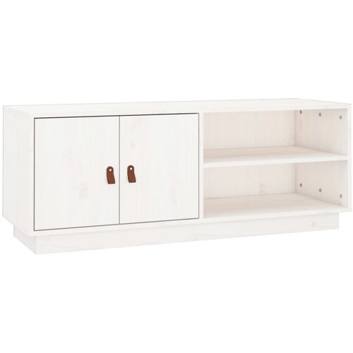 Maison Chic TV omarica - TV stojalo - Televizijska omarica bela 105x34x40 cm trdna borovina, (21701374) Cene