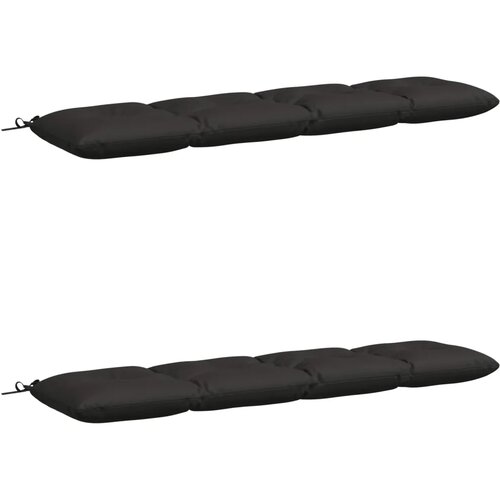  Jastučići za klupe VIANEN 2 kom. 100% poliester Crna - Crna 160 x 40 x 12 cm Slike