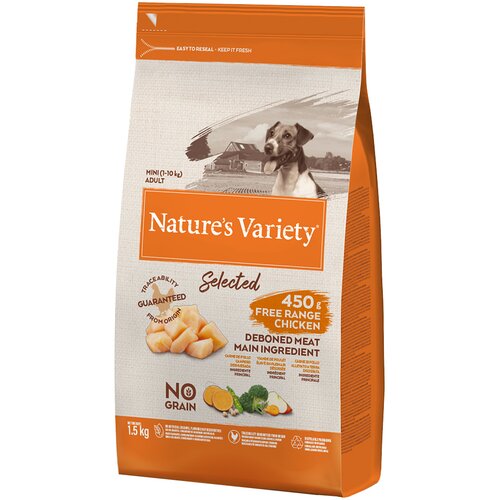 Nature’s Variety Selected Mini Adult pi&scaron;čanec proste reje - 1,5 kg Cijene