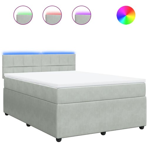 Maison Chic Box spring postelja - Vzmetna postelja z vzmetnico svetlo siv 140x190 cm žamet SL17026, (21894686) Cene